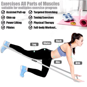 Long Resistance Loop Band Set Unisex Fitness Yoga Elastic Bands Hip Circle Thigh Squat Band Workout Gym Equipment for Home