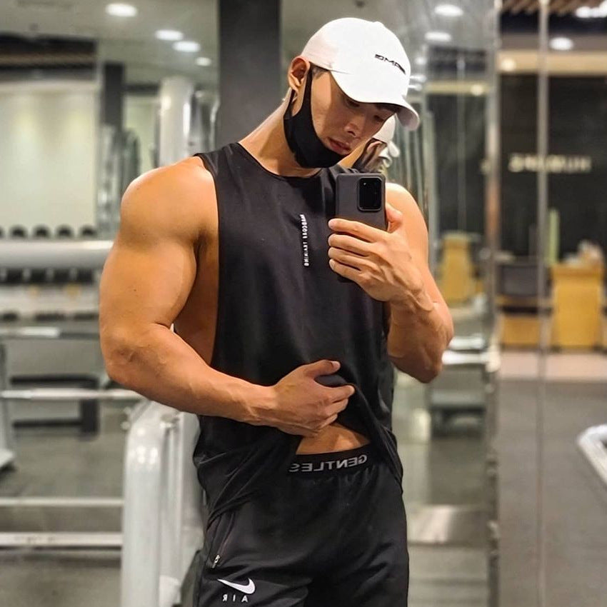Men's Elastic Fitness Vest Loose Waistcoat