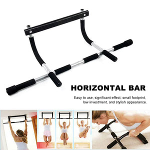 Door Mounted Bar Max Limit 100KG Fitness Workout Bar Steel Fitness Trainer Multi-Grip Strength with Padded Handles for Home Gym