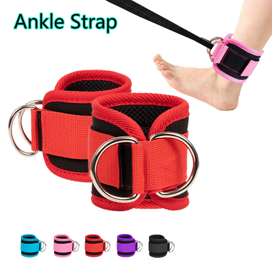 Fitness Ankle Straps Adjustable D-Ring Support Cuffs Gym Leg Strength Workouts Pulley with Buckle Sports Guard Safety Abductors