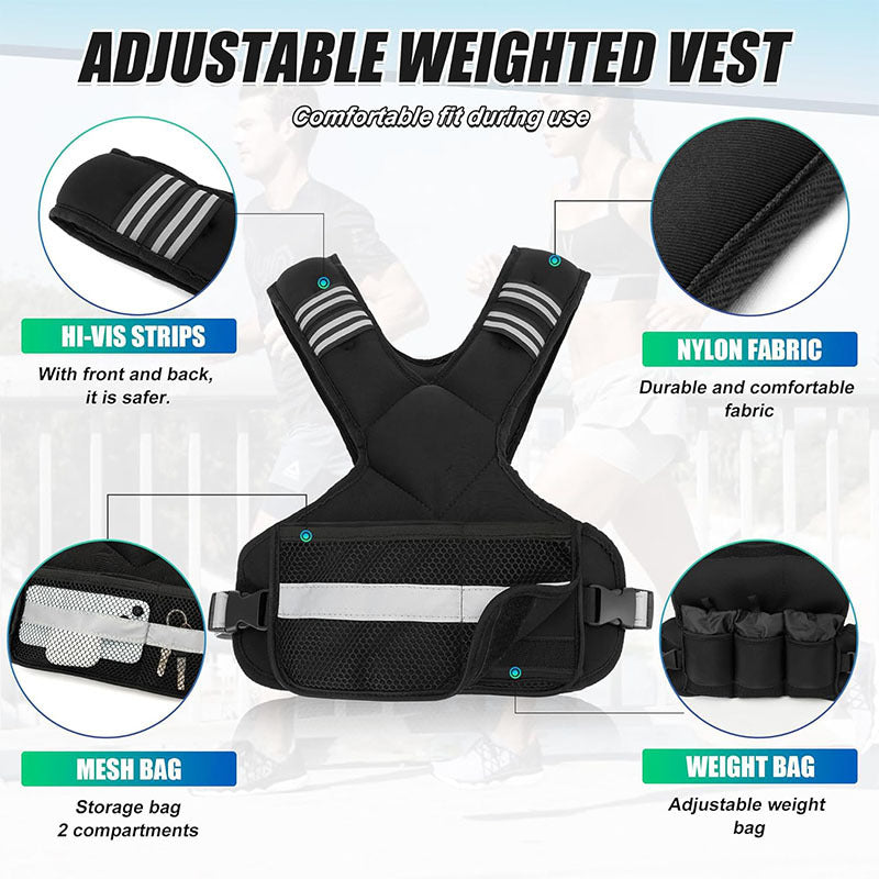 Adjustable Reflective Weight Vest – Fitness Gear