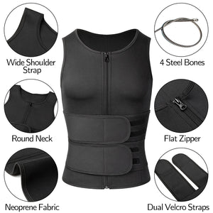 Men Shapewear Waist Trainer Sauna Suit Sweat Vest Slimming Underwear Weight Loss Shirt Fat Burner Workout Tank Tops Body Shaper