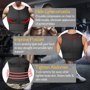 Men Shapewear Waist Trainer Sauna Suit Sweat Vest Slimming Underwear Weight Loss Shirt Fat Burner Workout Tank Tops Body Shaper