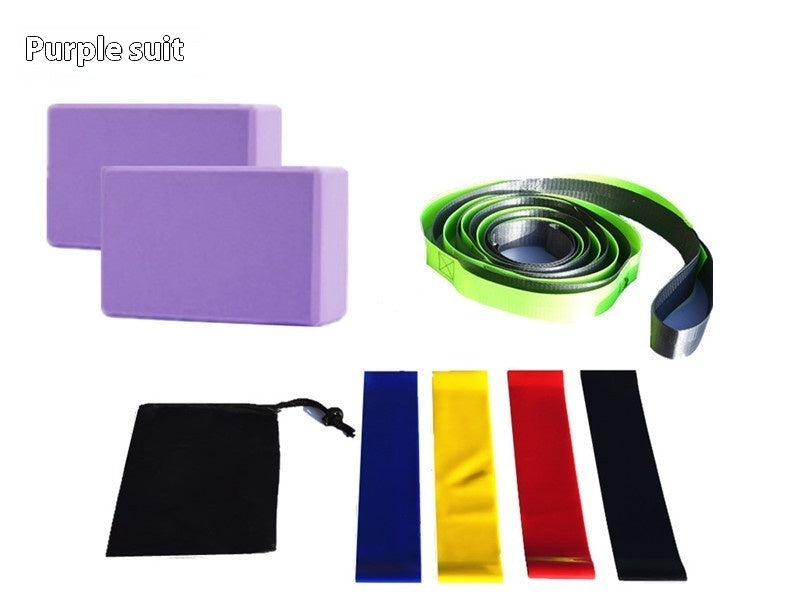 8-Piece Yoga Block Set with Strap & Resistance Bands