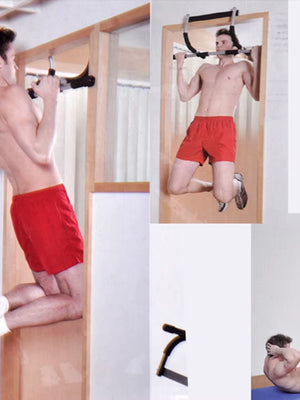 Door Mounted Bar Max Limit 100KG Fitness Workout Bar Steel Fitness Trainer Multi-Grip Strength with Padded Handles for Home Gym