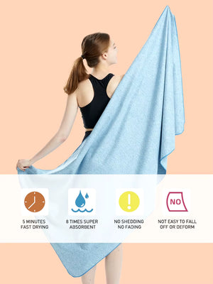 Microfiber Quick Dry Gym Towel Silver ION Odorfree Absorbent Fiber Fast Drying Workout Gear for Body Sweat Working Out Towels