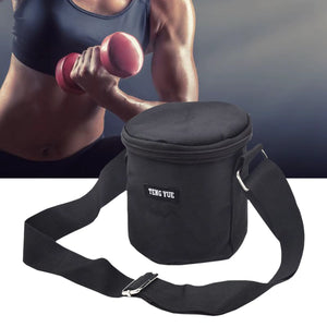 Black Dumbbell Plates Bag Heavy Duty Portable Carrying Bag Adjustable Strap