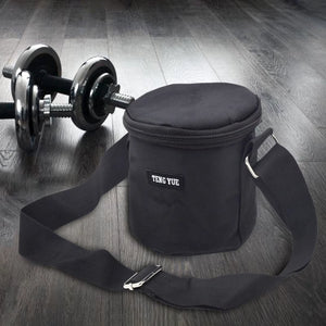 Black Dumbbell Plates Bag Heavy Duty Portable Carrying Bag Adjustable Strap