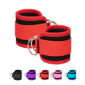 Fitness Ankle Straps Adjustable D-Ring Support Cuffs Gym Leg Strength Workouts Pulley with Buckle Sports Guard Safety Abductors