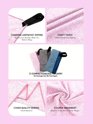 Microfiber Quick Dry Gym Towel Silver ION Odorfree Absorbent Fiber Fast Drying Workout Gear for Body Sweat Working Out Towels