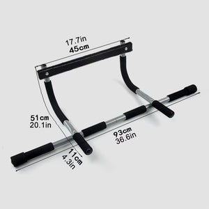 Door Mounted Bar Max Limit 100KG Fitness Workout Bar Steel Fitness Trainer Multi-Grip Strength with Padded Handles for Home Gym