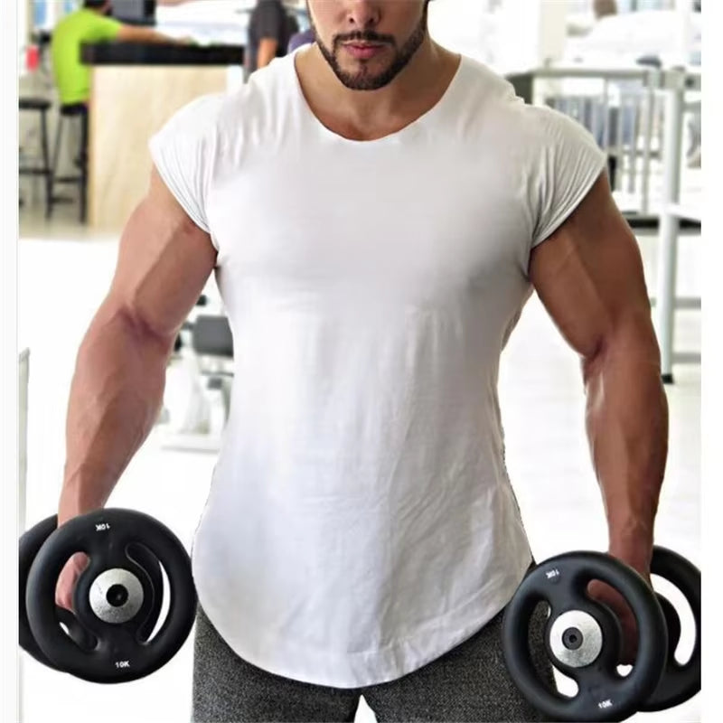 Brand Fitness Men Clothes New Muscle Solid Gym Tank Tops Hip Hop Vest Street Wear Slim Fit Sleeveless Shirt