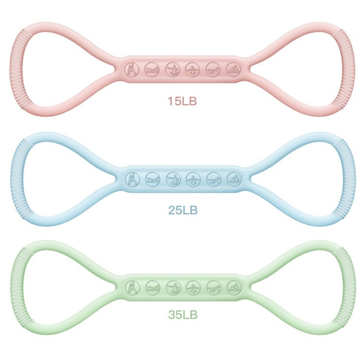8-Shape Silicone Resistance Bands – Set of 3