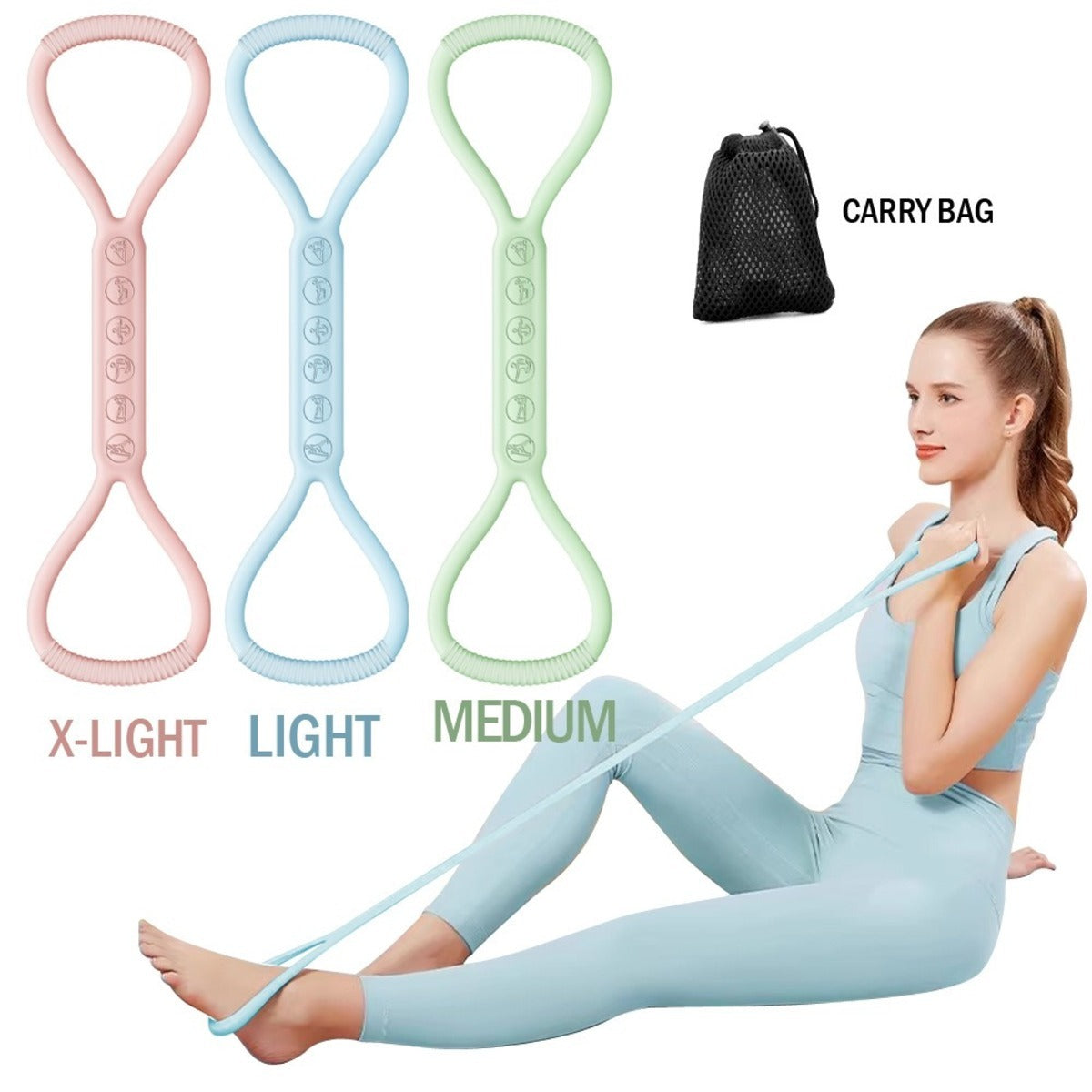 8-Shape Silicone Resistance Bands – Set of 3
