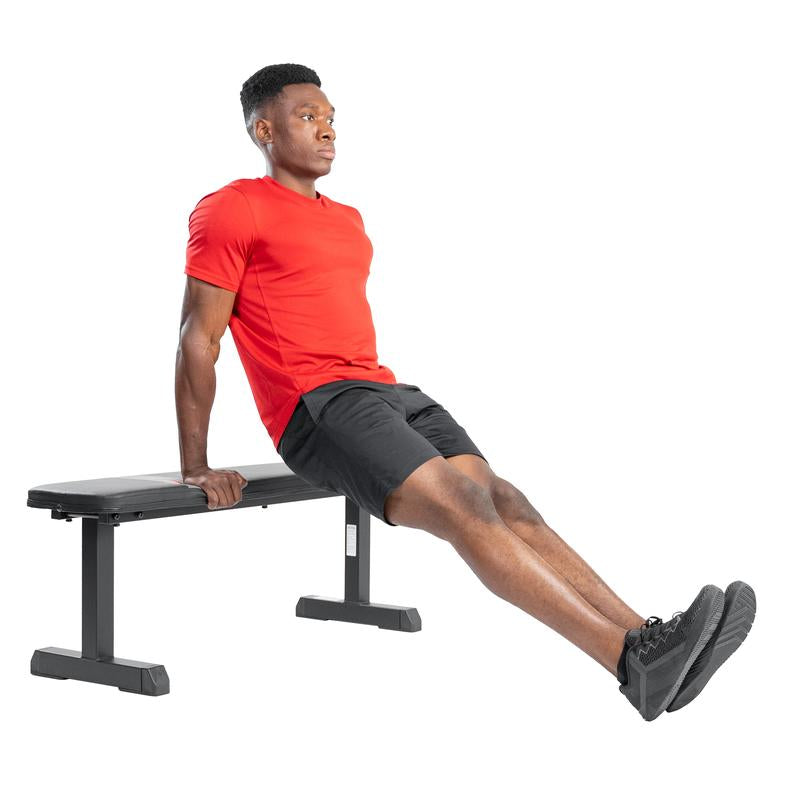 Flat Utility Weight Bench - Space-Efficient Design - Max Weight Capacity of 500 Lbs - Versatile Equipment for Strength Training Compact Gym