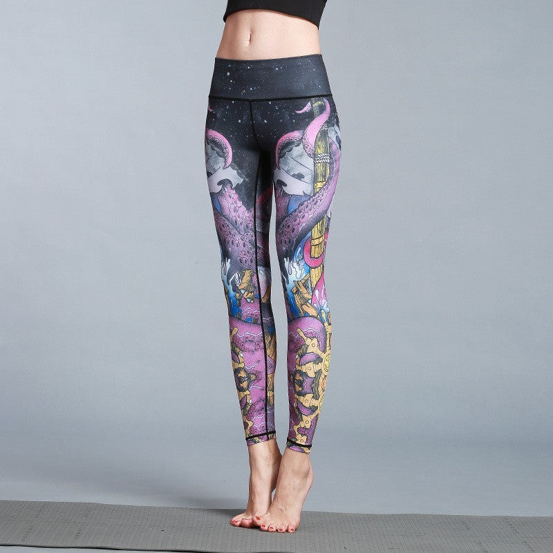 Women's Yoga Leggings – Outdoor Sport Printed Tights