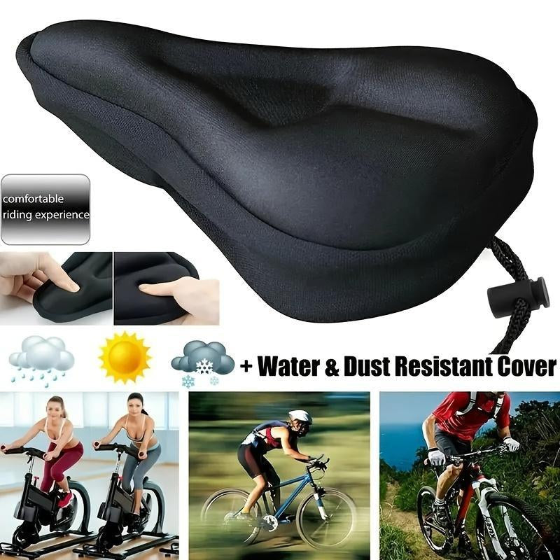 1Pc Neutral Bicycle Seat Cushion, Saddle Seat Cover Cycling Equipment, Thickened Soft Non-Slip Silicone Mountain Bike Seat Cover, Comfortable Goodies