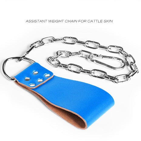 Leather Weight Lifting Belt with Chain Ring