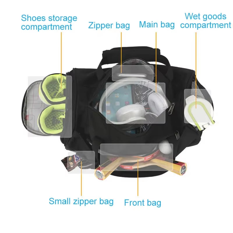 Men Gym Bag Dry Wet for Yoga Women Training Tas Travel Sac De Sport Outdoor Swim Women Shoes Fitness Weekender Shoulder Handbags