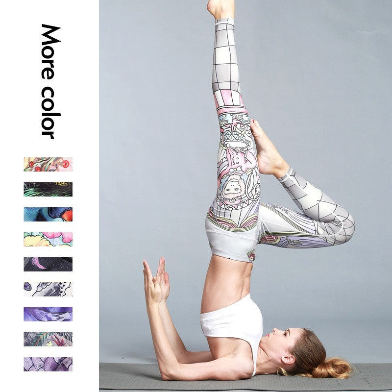 Women's Yoga Leggings – Outdoor Sport Printed Tights