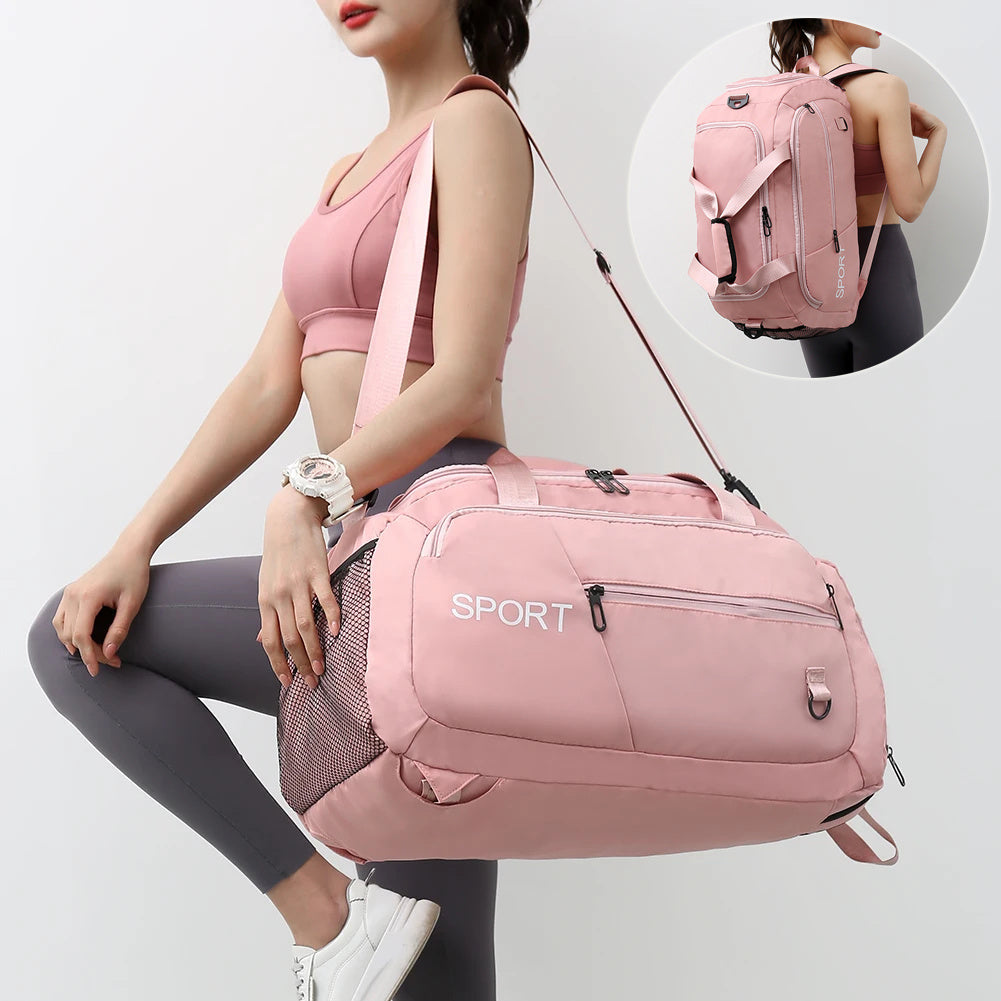 Waterproof Gym Travel Bag w/ Shoe Compartment