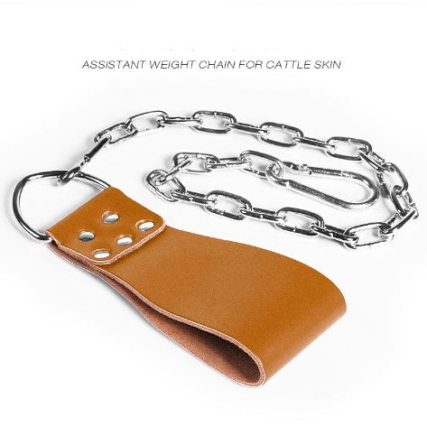 Leather Weight Lifting Belt with Chain Ring