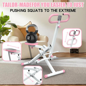 [Fahuac] Squat Machine for Home,Ride & Rowing Machine for Botty Glutes Butt Thighs,Ab Back/Leg Press Hip Thrust,330Lbs Foldable Exercise Equipment