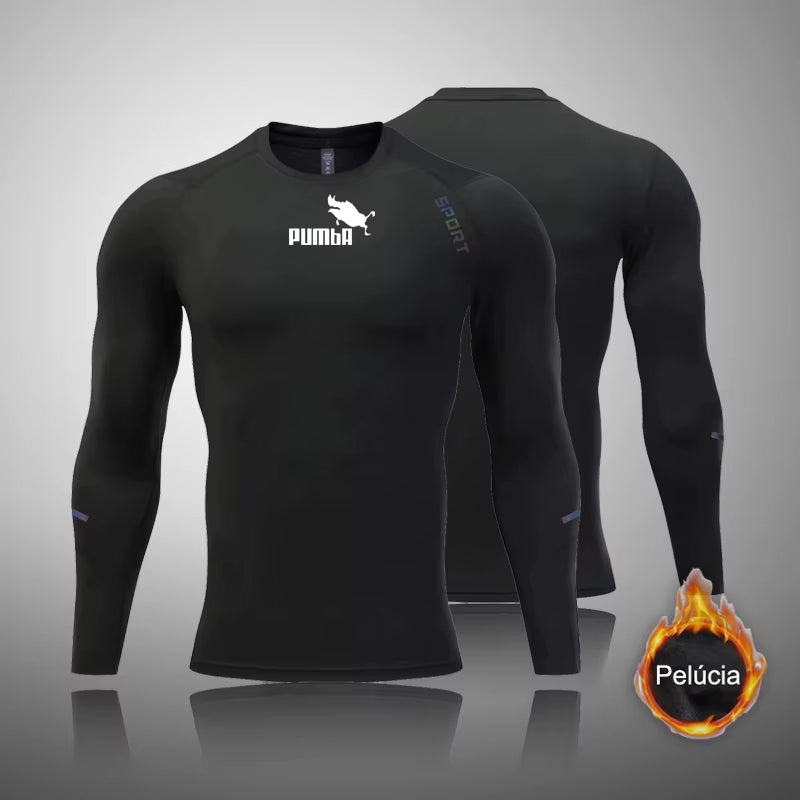 Winter Fleece Thermal Underwear Sets Men'S Long Johns Compression Sports Underwear Warm Base Layer Track Suit Men Sportswear