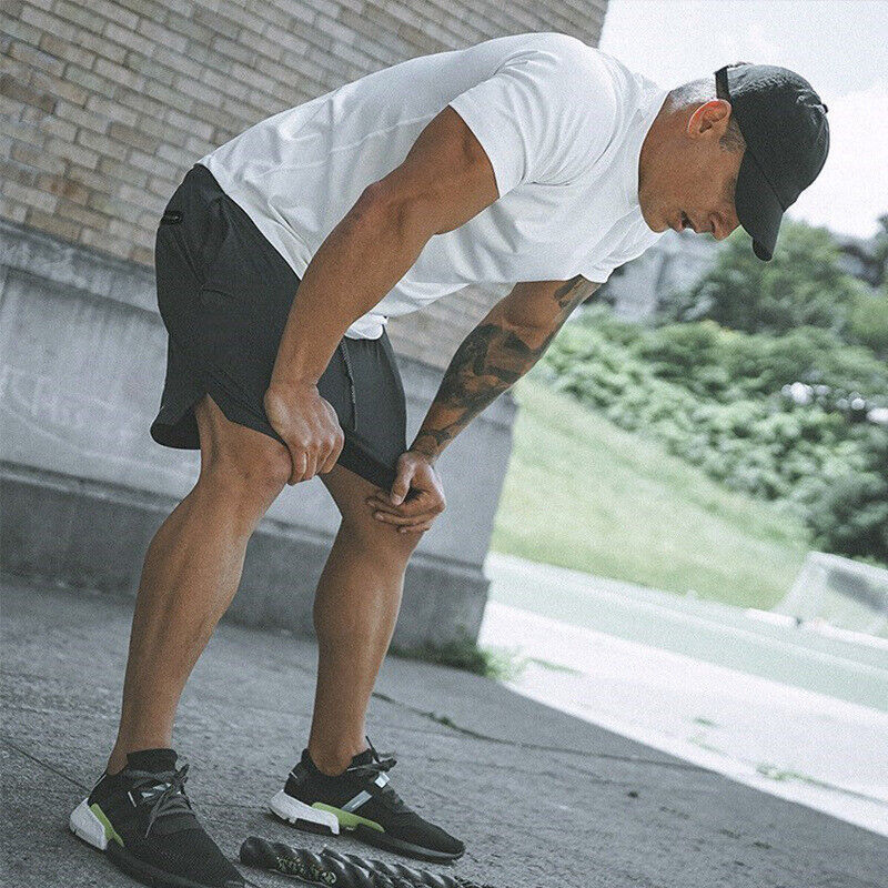 Men’s Double Layer Sports Shorts with Pocket